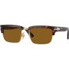 image:imagePersol Unisex Po3354s Rectangular SunglassesTortoise BrownGoldBrown