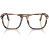 image:imagePersol Unisex Po3359v Jacques Square Prescription Eyewear FramesStriped Black  Transparent GreyishDemo Lens