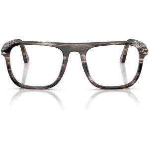 image:imagePersol Unisex Po3359v Jacques Square Prescription Eyewear FramesStriped BlackDemo Lens