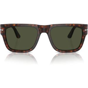 image:imagePersol Unisex Sunglasses Black Frame Green Lenses 57MMHavanaPolarized Brown