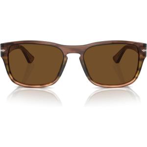 image:imagePersol womens Po3341s Square SunglassesStriped Brown Gradient GreenPolarized Brown