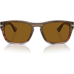 image:imagePersol womens Po3341s Square SunglassesStriped Brown Gradient RedBrown