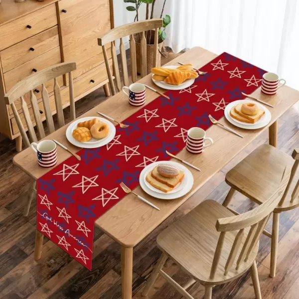 4th of July Decorations Table Runners 13x72 Inches Memorial Day American Flag Stars and Stripes Patriotic God Bless America Freedom Liberty Independence Day Decor AT2074th of July Decorations Table Runners 13x72 Inches Memorial Day American Flag Stars and Stripes Patriotic God Bless America Freedom Liberty Independence Day Decor AT207