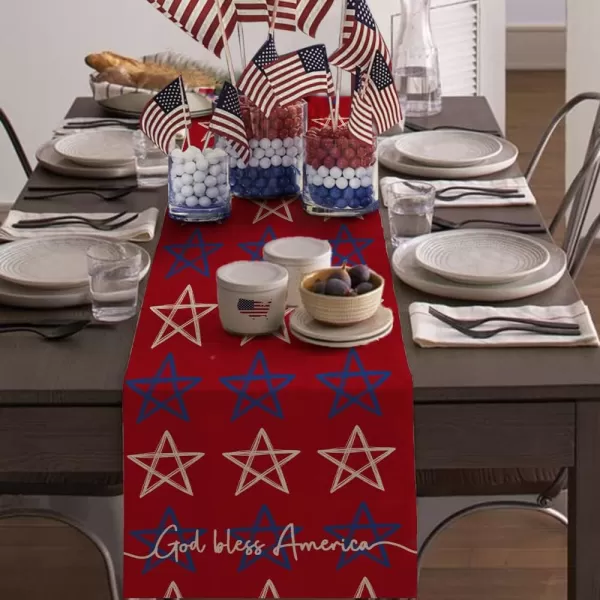 4th of July Decorations Table Runners 13x72 Inches Memorial Day American Flag Stars and Stripes Patriotic God Bless America Freedom Liberty Independence Day Decor AT2074th of July Decorations Table Runners 13x72 Inches Memorial Day American Flag Stars and Stripes Patriotic God Bless America Freedom Liberty Independence Day Decor AT207