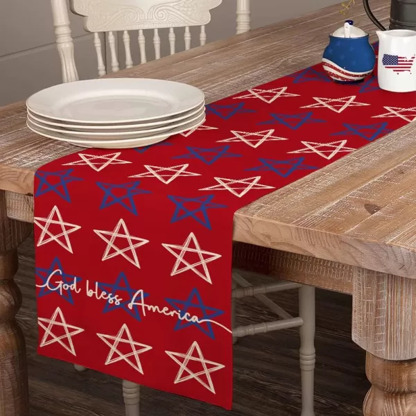 4th of July Decorations Table Runners 13x72 Inches Memorial Day American Flag Stars and Stripes Patriotic God Bless America Freedom Liberty Independence Day Decor AT2074th of July Decorations Table Runners 13x72 Inches Memorial Day American Flag Stars and Stripes Patriotic God Bless America Freedom Liberty Independence Day Decor AT207