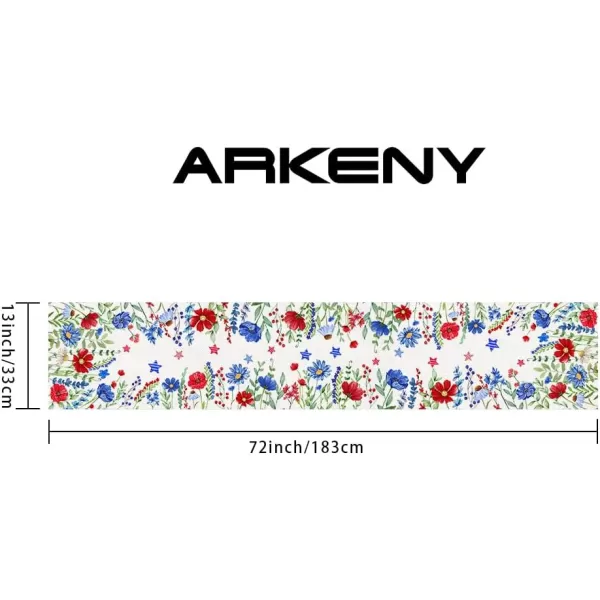 ARKENY 4th of July Memorial Day Placemats 12x18 Inches Set of 4 Floral Eucalyptus Leaves Holiday Farmhouse Burlap Indoor Patriotic Independence Table Mats Decor for Home Party AP6134Offwhite