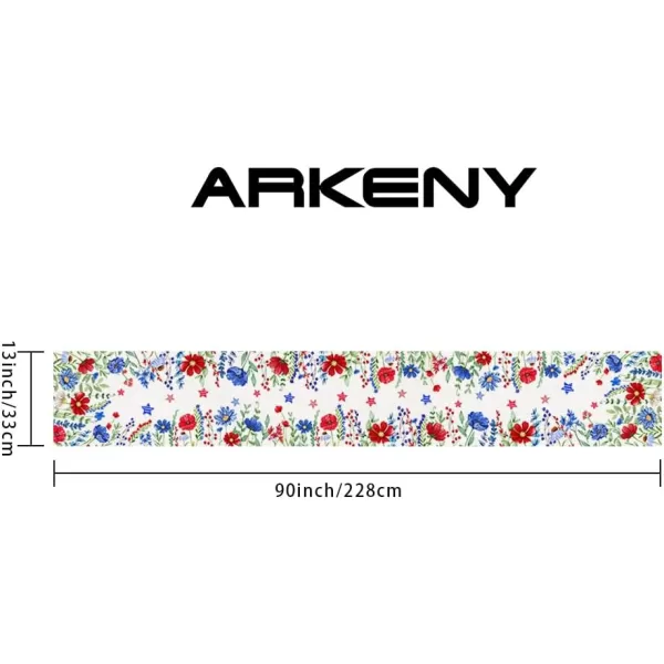 ARKENY 4th of July Memorial Day Placemats 12x18 Inches Set of 4 Floral Eucalyptus Leaves Holiday Farmhouse Burlap Indoor Patriotic Independence Table Mats Decor for Home Party AP6134Offwhite