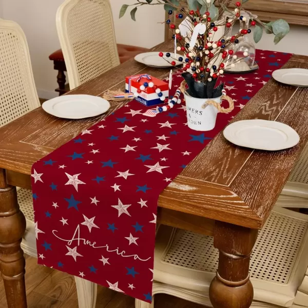 ARKENY 4th of July Memorial Day Placemats 12x18 Inches Set of 4 Freedom Stars Firework Holiday Farmhouse Burlap Indoor Patriotic Independence Table Mats Decor for Home Party AP6124Red