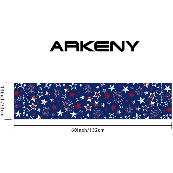 ARKENY 4th of July Memorial Day Placemats 12x18 Inches Set of 4 Freedom Stars Firework Holiday Farmhouse Burlap Indoor Patriotic Independence Table Mats Decor for Home Party AP6124Blue