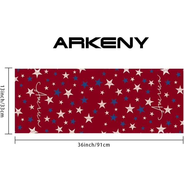 ARKENY 4th of July Memorial Day Placemats 12x18 Inches Set of 4 Freedom Stars Firework Holiday Farmhouse Burlap Indoor Patriotic Independence Table Mats Decor for Home Party AP6124Red
