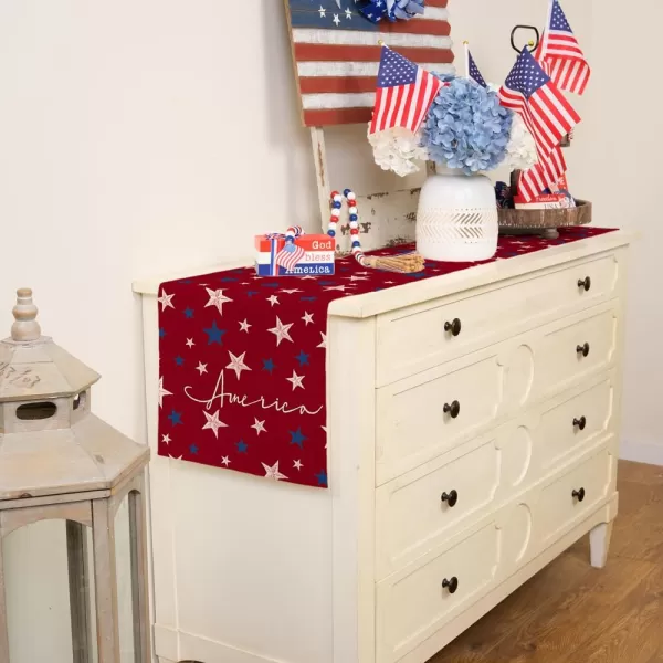 ARKENY 4th of July Memorial Day Placemats 12x18 Inches Set of 4 Freedom Stars Firework Holiday Farmhouse Burlap Indoor Patriotic Independence Table Mats Decor for Home Party AP6124Red