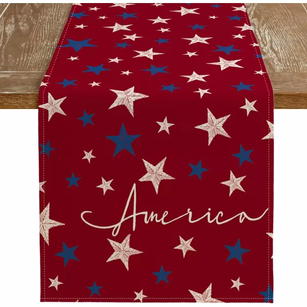 ARKENY 4th of July Memorial Day Placemats 12x18 Inches Set of 4 Freedom Stars Firework Holiday Farmhouse Burlap Indoor Patriotic Independence Table Mats Decor for Home Party AP6124Red