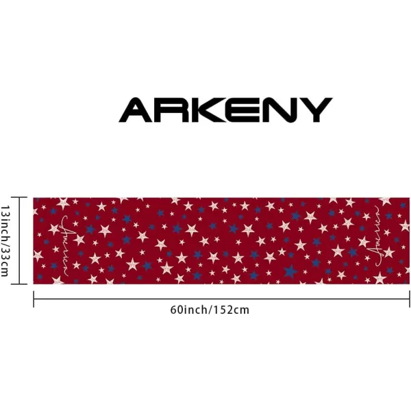 ARKENY 4th of July Memorial Day Placemats 12x18 Inches Set of 4 Freedom Stars Firework Holiday Farmhouse Burlap Indoor Patriotic Independence Table Mats Decor for Home Party AP6124Red