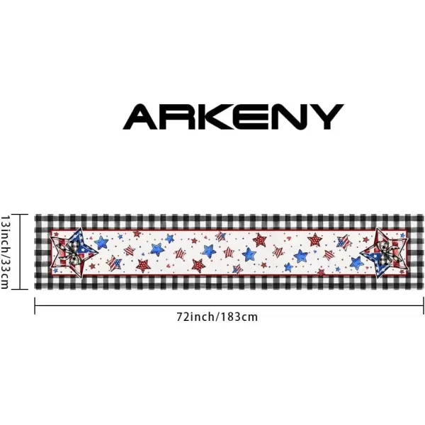 ARKENY 4th of July Memorial Day Placemats 12x18 Inches Set of 4 Star American Flag Holiday Farmhouse Buffalo Plaid Burlap Indoor Patriotic Independence Table Mats Decor for Home Party AP6164Buffalo Plaid