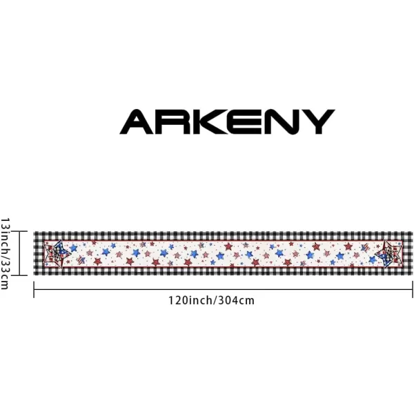 ARKENY 4th of July Memorial Day Placemats 12x18 Inches Set of 4 Star American Flag Holiday Farmhouse Buffalo Plaid Burlap Indoor Patriotic Independence Table Mats Decor for Home Party AP6164Buffalo Plaid