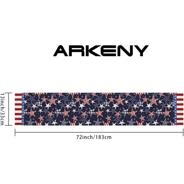 ARKENY 4th of July Memorial Day Placemats 12x18 Inches Set of 4 Star American Flag Holiday Farmhouse Burlap Indoor Kitchen Dining Patriotic Independence Table Mats Decor for Home Party AP6204Blue