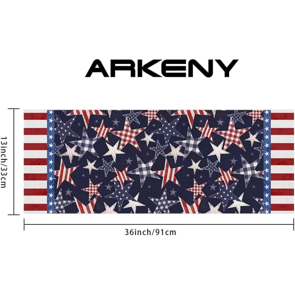 ARKENY 4th of July Memorial Day Placemats 12x18 Inches Set of 4 Star American Flag Holiday Farmhouse Burlap Indoor Kitchen Dining Patriotic Independence Table Mats Decor for Home Party AP6204Blue