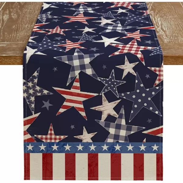 ARKENY 4th of July Memorial Day Placemats 12x18 Inches Set of 4 Star American Flag Holiday Farmhouse Burlap Indoor Kitchen Dining Patriotic Independence Table Mats Decor for Home Party AP6204Blue