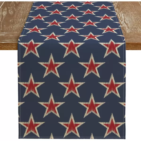 ARKENY 4th of July Memorial Day Placemats 12x18 Inches Set of 4 Star Holiday Farmhouse Blue Burlap Indoor Kitchen Dining Patriotic Independence Table Mats Decor for Home Party AP6194Blue