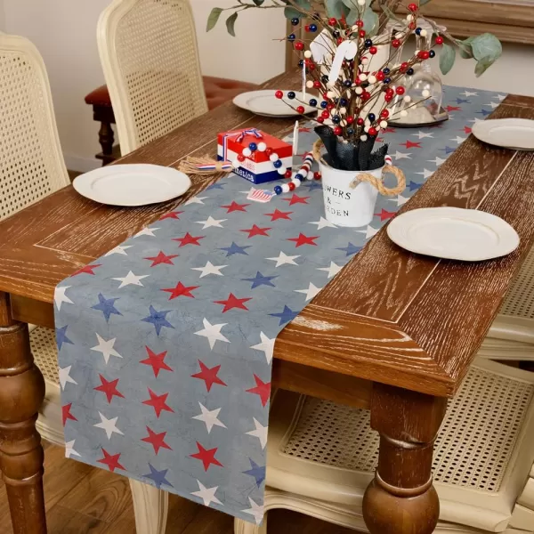 ARKENY 4th of July Memorial Day Placemats 12x18 Inches Set of 4 Star Holiday Farmhouse Blue Burlap Indoor Kitchen Dining Patriotic Independence Table Mats Decor for Home Party AP6194Grayish Blue