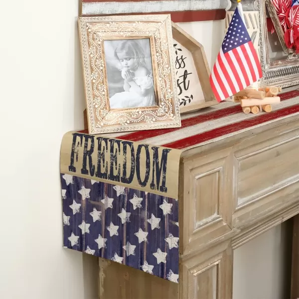 ARKENY 4th of July Memorial Day Table Runner 13x120 Inches Star American Flag Holiday Farmhouse Stripe Burlap Indoor Kitchen Dining Patriotic Independence Table Decorations for Home Party AT220120Blue