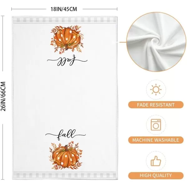 ARKENY Fall Kitchen Towels Set of 2Orange Pumpkin Eucalyptus Leaves Autumn Dish Towels 18x26 Inch Drying DishclothFarmhouse Home Decoration AD119Orange Farmhouse