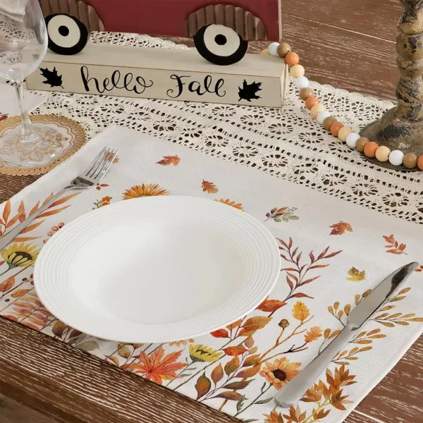 ARKENY Fall Thanksgiving Placemats 12x18 Inches Set of 4 Sunflower Leaves Seasonal Burlap Farmhouse Indoor Kitchen Dining Table Autumn Decorations for Home Party AP43818ARKENY Fall Thanksgiving Placemats 12x18 Inches Set of 4 Sunflower Leaves Seasonal Burlap Farmhouse Indoor Kitchen Dining Table Autumn Decorations for Home Party AP43818