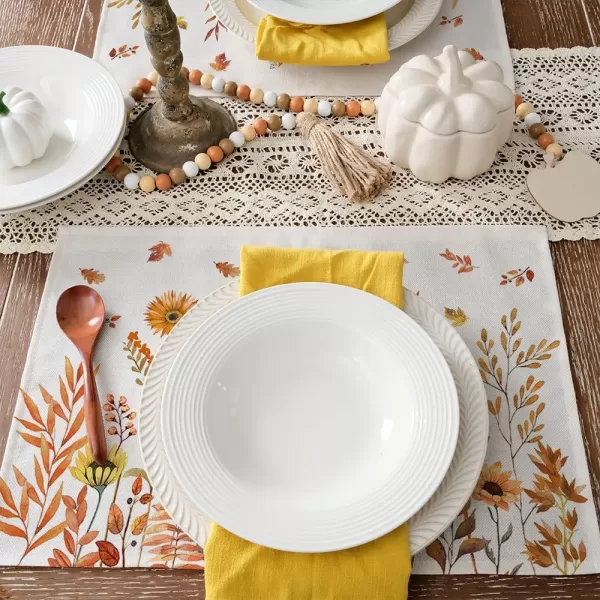 ARKENY Fall Thanksgiving Placemats 12x18 Inches Set of 4 Sunflower Leaves Seasonal Burlap Farmhouse Indoor Kitchen Dining Table Autumn Decorations for Home Party AP43818ARKENY Fall Thanksgiving Placemats 12x18 Inches Set of 4 Sunflower Leaves Seasonal Burlap Farmhouse Indoor Kitchen Dining Table Autumn Decorations for Home Party AP43818