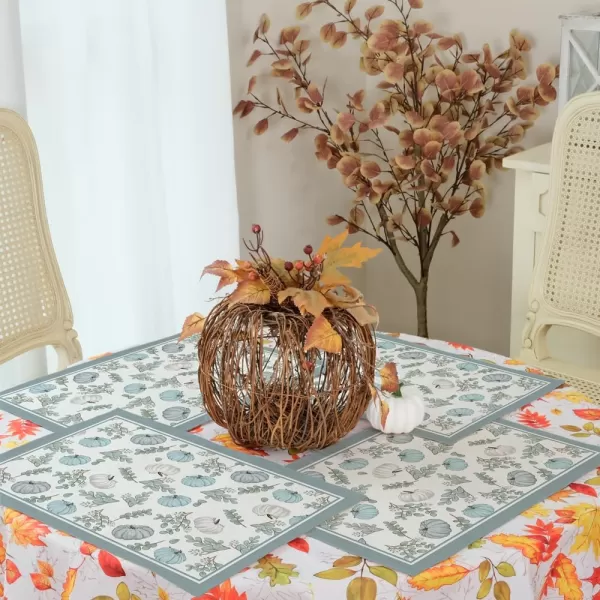 ARKENY Fall Thanksgiving Placemats 12x18 Inches Set of 4Pumpkin Leaves Seasonal Burlap Blue Farmhouse Indoor Kitchen Dining Table Autumn Decorations for Home Party AP45218ARKENY Fall Thanksgiving Placemats 12x18 Inches Set of 4Pumpkin Leaves Seasonal Burlap Blue Farmhouse Indoor Kitchen Dining Table Autumn Decorations for Home Party AP45218