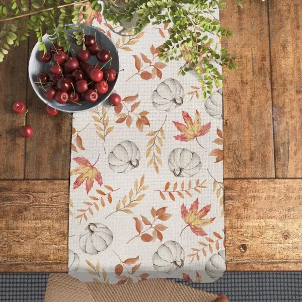 ARKENY Fall Thanksgiving Placemats 12x18 Inches Set of 4Pumpkin Maple Leaf Seasonal Burlap Farmhouse Indoor Kitchen Dining Table Decoration for Home Party AP26018Orange Table runner 13X72