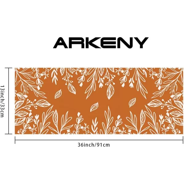 ARKENY Fall Thanksgiving Table Runner 13x36 InchesOrange LeavesSeasonal Burlap Farmhouse Indoor Autumn Table Runner for Hometable runner 13X36 inch