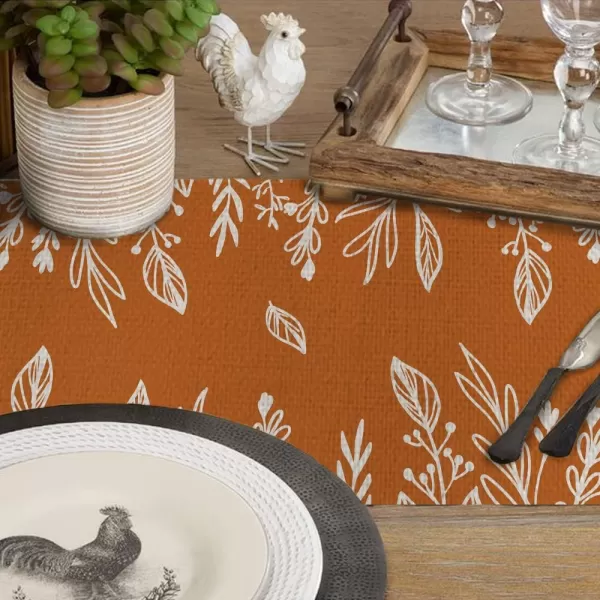 ARKENY Fall Thanksgiving Table Runner 13x72 InchesOrange LeavesSeasonal Burlap Farmhouse Indoor Autumn Table Runner for Home AT27172table runner 13X108 inch