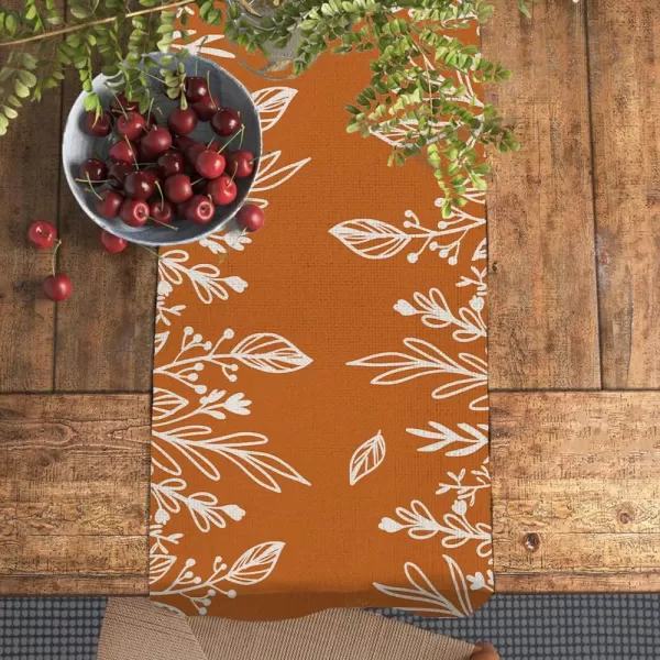 ARKENY Fall Thanksgiving Table Runner 13x72 InchesOrange LeavesSeasonal Burlap Farmhouse Indoor Autumn Table Runner for Home AT27172table runner 13X108 inch