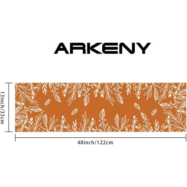 ARKENY Fall Thanksgiving Table Runner 13x72 InchesOrange LeavesSeasonal Burlap Farmhouse Indoor Autumn Table Runner for Home AT27172table runner 13X48 inch