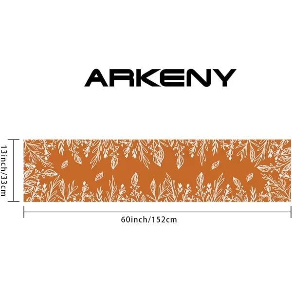 ARKENY Fall Thanksgiving Table Runner 13x72 InchesOrange LeavesSeasonal Burlap Farmhouse Indoor Autumn Table Runner for Home AT27172table runner 13X60 inch