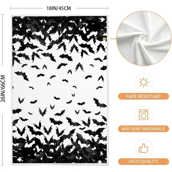 ARKENY Halloween Kitchen Dish Towels Set of 2Black Ghost Bowknot 18x26 Inch Drying DishclothFarmhouse Home Decoration AD132Black2 Farmhouse