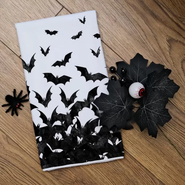 ARKENY Halloween Kitchen Dish Towels Set of 2Black Ghost Bowknot 18x26 Inch Drying DishclothFarmhouse Home Decoration AD132Black2 Farmhouse