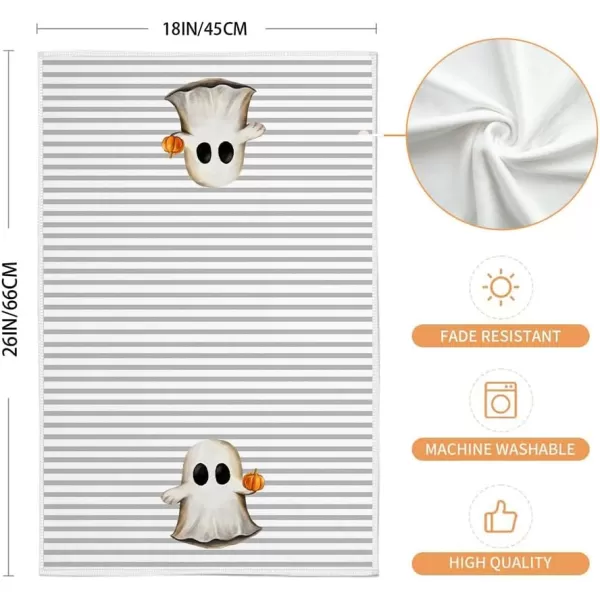 ARKENY Halloween Kitchen Dish Towels Set of 2Black Ghost Bowknot 18x26 Inch Drying DishclothFarmhouse Home Decoration AD132White Farmhouse 2