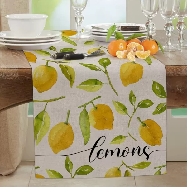 ARKENY Summer Lemon Table Runner 13x72 InchesSeasonal Burlap Farmhouse Indoor Kitchen Dining Table Decoration for Home PartyARKENY Summer Lemon Table Runner 13x72 InchesSeasonal Burlap Farmhouse Indoor Kitchen Dining Table Decoration for Home Party