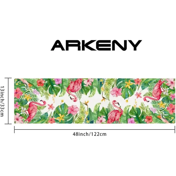 ARKENY Summer Placemats 12x18 Inches Set of 4 Palm Leaf Flamingo Seasonal Farmhouse Burlap Indoor Kitchen Anniversary Dining Table Mats Decor for Home Party AP6014Green