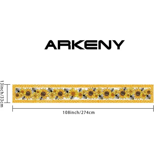 ARKENY Summer Placemats 12x18 Inches Set of 4 Sunflower Bee Yellow Seasonal Farmhouse Polka Dot Burlap Indoor Kitchen Anniversary Dining Table Mats Decor for Home Party AP6114Yellow