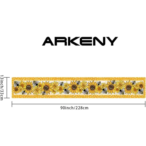 ARKENY Summer Placemats 12x18 Inches Set of 4 Sunflower Bee Yellow Seasonal Farmhouse Polka Dot Burlap Indoor Kitchen Anniversary Dining Table Mats Decor for Home Party AP6114Yellow