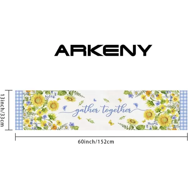 ARKENY Summer Placemats 12x18 Inches Set of 4 Sunflower Butterfly Spring Seasonal Farmhouse Buffalo Plaid Burlap Indoor Kitchen Anniversary Dining Table Mats Decor for Home Party AP6074Yellow