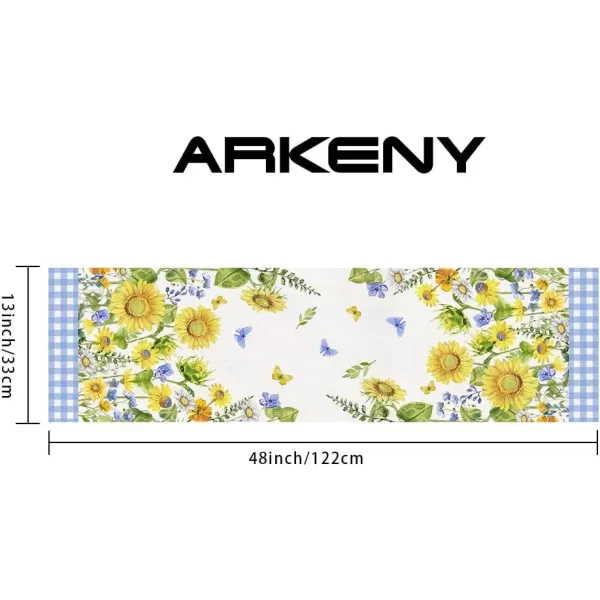 ARKENY Summer Placemats 12x18 Inches Set of 4 Sunflower Butterfly Spring Seasonal Farmhouse Buffalo Plaid Burlap Indoor Kitchen Anniversary Dining Table Mats Decor for Home Party AP6074Yellow