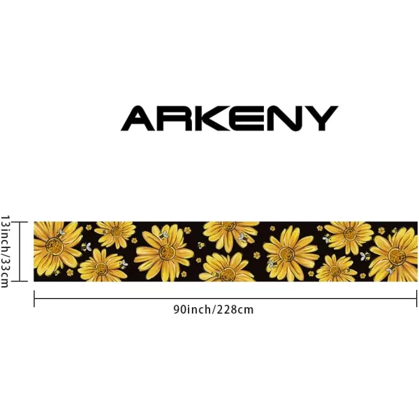 ARKENY Summer Placemats 12x18 Inches Set of 4 Sunflower Yellow Bee Seasonal Farmhouse Black Burlap Indoor Kitchen Anniversary Dining Table Mats Decor for Home Party AP6034Black