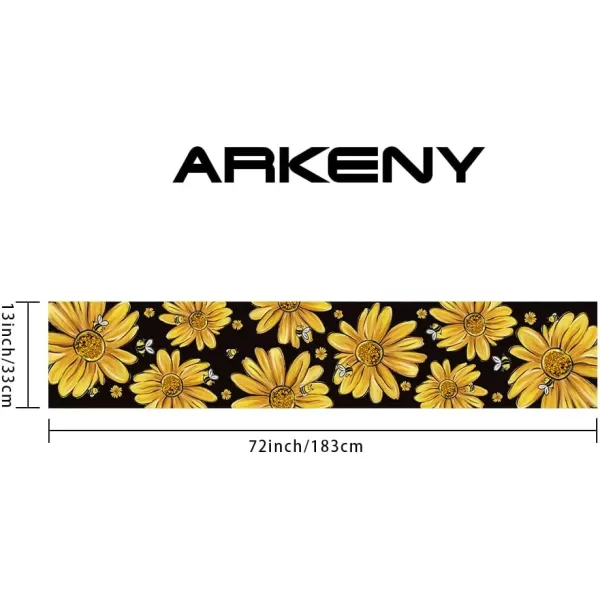 ARKENY Summer Placemats 12x18 Inches Set of 4 Sunflower Yellow Bee Seasonal Farmhouse Black Burlap Indoor Kitchen Anniversary Dining Table Mats Decor for Home Party AP6034Black