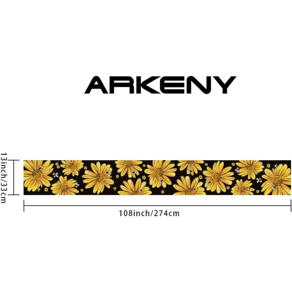 ARKENY Summer Placemats 12x18 Inches Set of 4 Sunflower Yellow Bee Seasonal Farmhouse Black Burlap Indoor Kitchen Anniversary Dining Table Mats Decor for Home Party AP6034Black