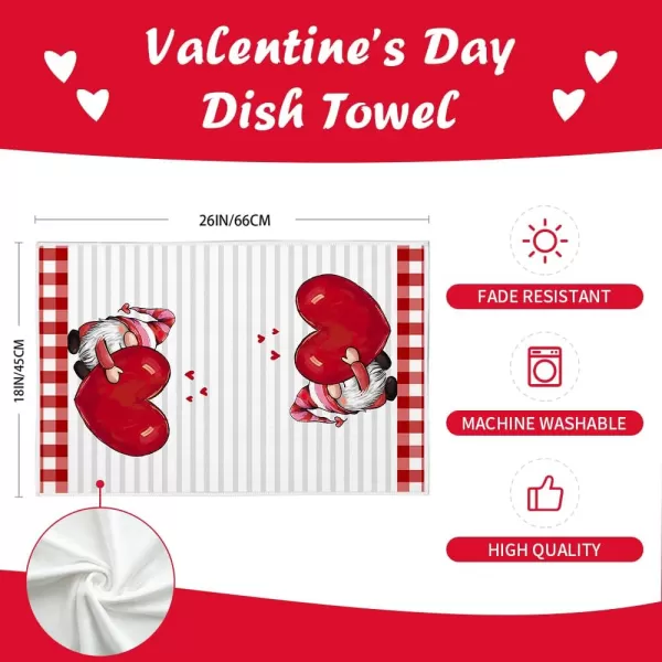 ARKENY Valentine Day Kitchen Towels Red Heart Dish Towels 18x26 Inch Ultra Absorbent Wedding Drying Cloth Gnome Sign Hand Towel for Valentine Decorations Set of 2ARKENY Valentine Day Kitchen Towels Red Heart Dish Towels 18x26 Inch Ultra Absorbent Wedding Drying Cloth Gnome Sign Hand Towel for Valentine Decorations Set of 2