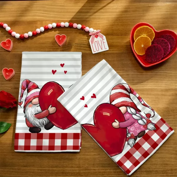 ARKENY Valentine Day Kitchen Towels Red Heart Dish Towels 18x26 Inch Ultra Absorbent Wedding Drying Cloth Gnome Sign Hand Towel for Valentine Decorations Set of 2ARKENY Valentine Day Kitchen Towels Red Heart Dish Towels 18x26 Inch Ultra Absorbent Wedding Drying Cloth Gnome Sign Hand Towel for Valentine Decorations Set of 2