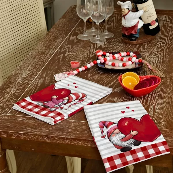 ARKENY Valentine Day Kitchen Towels Red Heart Dish Towels 18x26 Inch Ultra Absorbent Wedding Drying Cloth Gnome Sign Hand Towel for Valentine Decorations Set of 2ARKENY Valentine Day Kitchen Towels Red Heart Dish Towels 18x26 Inch Ultra Absorbent Wedding Drying Cloth Gnome Sign Hand Towel for Valentine Decorations Set of 2